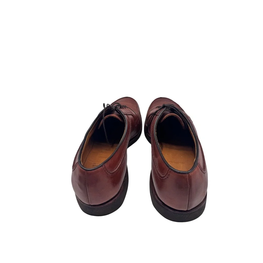 Allen Edmonds Stockbridge Derby Mens 13 D Brown Leather Split Toe Orthotic